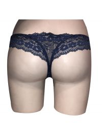 String slip Lida - Καρό - Navy δαντέλα