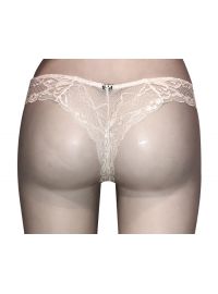 String slip Lida - Σομόν δαντέλα - Σατέν φιόγκο