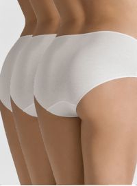 Γυναικείο midi slip Cotonella - Ψηλόμεσο - Οικολογικό βαμβάκι - 3 pack - Λευκό