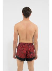 MED Ανδρικό Μαγιό Σορτς - MATRIX - Κόκκινο - Print