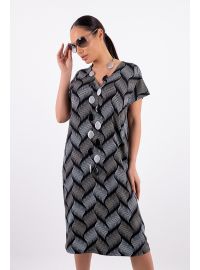 Φόρεμα Claire Katrania - Outwear midi - Γραμμικό Print