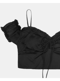 Μαγιό Crop Top Rock Club - Bikini Plus Size - Μαύρο