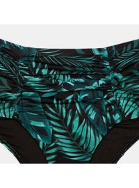 Μαγιό slip Plus Size Rock Club - Ψηλόμεσο Palm print- Μπικίνι με σούρες