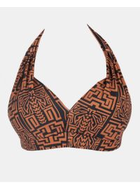 Μαγιό top Τρίγωνο Rock Club - Totem print - Bikini για μεγάλο στήθος - Cup E