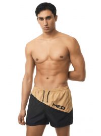 MED Ανδρικό Μαγιό - Σορτς ALLEN - Μαύρο με μπεζ
