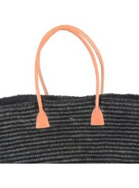 Τσάντα θαλάσσης Rock Club - Χειροποίητη Raffia - Μαύρη