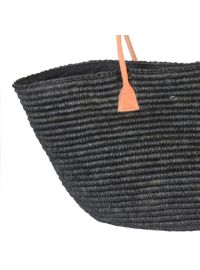 Τσάντα θαλάσσης Rock Club - Χειροποίητη Raffia - Μαύρη