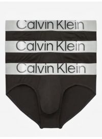 Ανδρικό Slip Calvin Klein - Black Color Brief - Fashion λάστιχο - 3 pack
