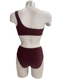 Lida Σετ Μαγιό μπικίνι Bronze - Crop top με έναν ώμο - Ψιλοκάβαλο Κανονικό Σλιπ