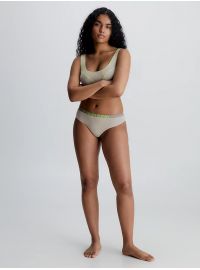 Γυναικείο String  Calvin Klein - Γκρι Thong - Green Flash logo