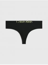 Γυναικείο String  Calvin Klein - Μαύρο Thong - Sunny Lime logo