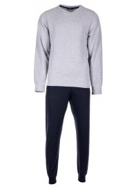 Ανδρική πυτζάμα Pink Label - Γκρι μπλούζα - Μπλε παντελόνι