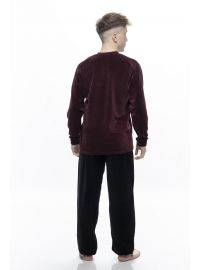 Ανδρική πυτζάμα Galaxy - Βελουτέ - Μπορντό -  Μαύρο παντελόνιΑνδρική πυτζάμα Galaxy - Βελουτέ - Μπορντό -  Μαύρο παντελόνι