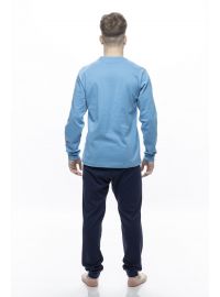 Ανδρική πυτζάμα Galaxy - Μπλε Ραφ -  Navy παντελόνι