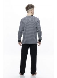 Ανδρική πυτζάμα Galaxy - Ριγέ -  Blue Black παντελόνι