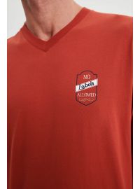 Ανδρική πυτζάμα Vamp - Κόκκινη - Μπλε - Homewear Set - Cotton