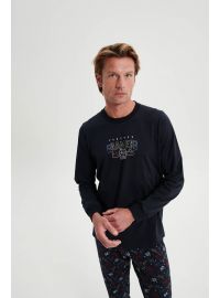 Ανδρική πυτζάμα Vamp - Μπλε - Gamer print - Homewear Set - Cotton