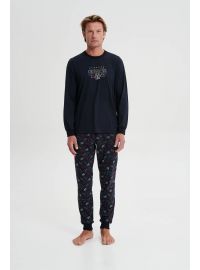 Ανδρική πυτζάμα Vamp - Μπλε - Gamer print - Homewear Set - Cotton