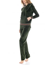 Γυναικεία Φόρμα Pink Label - Με ζακέτα - Βελουτέ λαδί