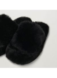 Γυναικεία Γούνινη Παντόφλα Vamp - Μαύρη