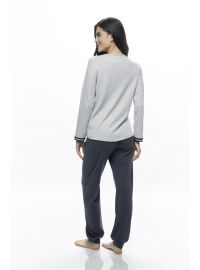 Γυναικεία πυτζάμα Galaxy - Γκρι μελανζέ - Γκρι παντελόνι