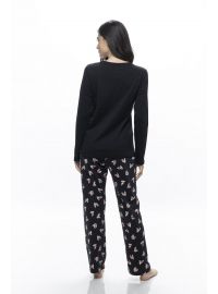 Γυναικεία πυτζάμα Galaxy - Μαύρη - Print καρδιές