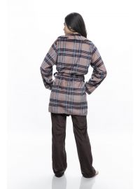 Γυναικεία Ρόμπα Galaxy - Κοντή - Βαμβακερή - Καρό