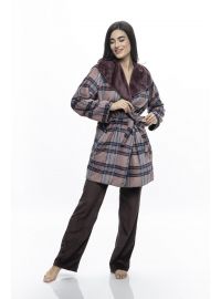 Γυναικεία Ρόμπα Galaxy - Κοντή - Βαμβακερή - Καρό