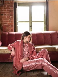 Γυναικεία Ρόμπα Pink Label - Fleece - Κοντή - Σάπιο μήλο