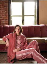 Γυναικεία Ρόμπα Pink Label - Fleece - Κοντή - Σάπιο μήλο