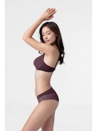 Σουτιέν Push Up Dorina KELSEA - Μπορντό δαντέλα & Μαύρο - 1+1 ΔΩΡΟ - Cup B