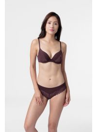Σουτιέν Push Up Dorina KELSEA - Μπορντό δαντέλα & Μαύρο - 1+1 ΔΩΡΟ - Cup B