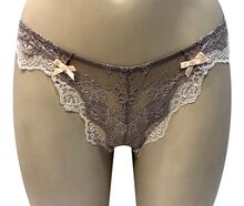 Brazilian slip Lida - Δαντέλα floral - Μόκα
