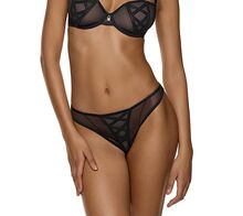 Γυναικείο Brazilian MED SYLVIE - Μαύρo - Μπεζ - Sexy slip - Regular Fit - Polyester