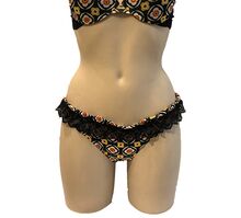 Γυναικείο Brazilian slip Lida - Εμπριμέ μαύρο - Δαντέλα