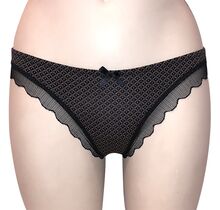 Brazilian slip Lida - Μαύρο εμπριμέ - Δαντέλα