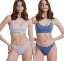 Γυναικείο brazil slip Walk με σχέδια - Brief από ίνες bamboo - 2 pack