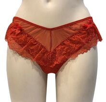 Γυναικείο String slip Lida - Κόκκινο - Τούλι & Δαντέλα