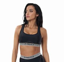 Αθλητικό σουτιέν MED - JOAN CROP TOP - Μαύρο - Logo