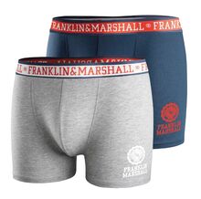 Ανδρικά boxer Franklin and Marshall - Γκρι - Μπλε - 2 pack