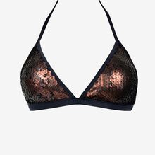 Μαγιό τρίγωνο Rock Club - Black/Bronze Lurex τοπ Bikini - Cup B/C