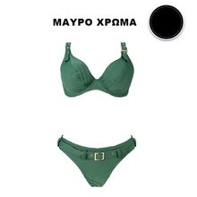 Σετ Γυναικείο μαγιό Bilitis Swimwear - Μαγιό Μπικίνι - Slip - Μαύρο - Χωρίς Ενίσχυση - Ε cup