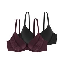 Σουτιέν Push Up Dorina KELSEA - Μπορντό δαντέλα & Μαύρο - 1+1 ΔΩΡΟ - Cup B