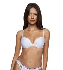 Γυναικείο Σουτιέν Push Up MED GIO - Λευκό - Logo MED λάστιχο - Regular Fit - Polyester - Cup B