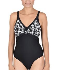 Γυναικείο ολόσωμο μαγιό Naturana - Μαύρο - Plus size