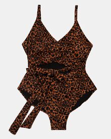 Γυναικείο Plus Size μαγιό ολόσωμο Rock Club - Leo print - Κρουαζέ