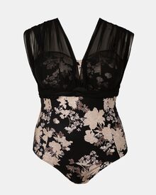 Γυναικείο Plus Size μαγιό ολόσωμο Rock Club - Peony print - Πολυμορφικό - Cup E F