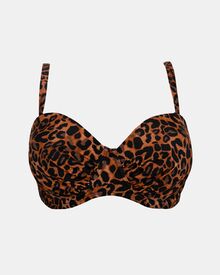 Μαγιό Strapless top Rock Club - Leo print - Bikini για μεγάλο στήθος - Cup D