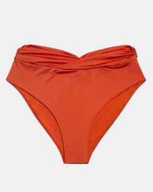 Γυναικείο Μαγιό slip Plus Size Rock Club - Ψηλόμεσο - Μπικίνι κρουαζέ - Terracotta - Lycra