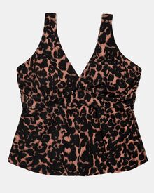 Γυναικείο Μαγιό Τανκίνι Rock Club - Animal κρουαζέ - Plus Size - Lycra